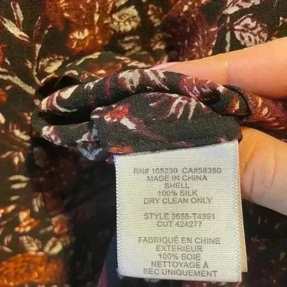 Joie Rosalind Women's Silk Floral Print Blouse Caviar Size XS - Picture 3 of 6